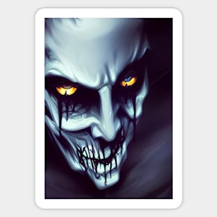 EVIL LAUGHING YELLOW EYED HALLOWEEN VAMPIRE Sticker